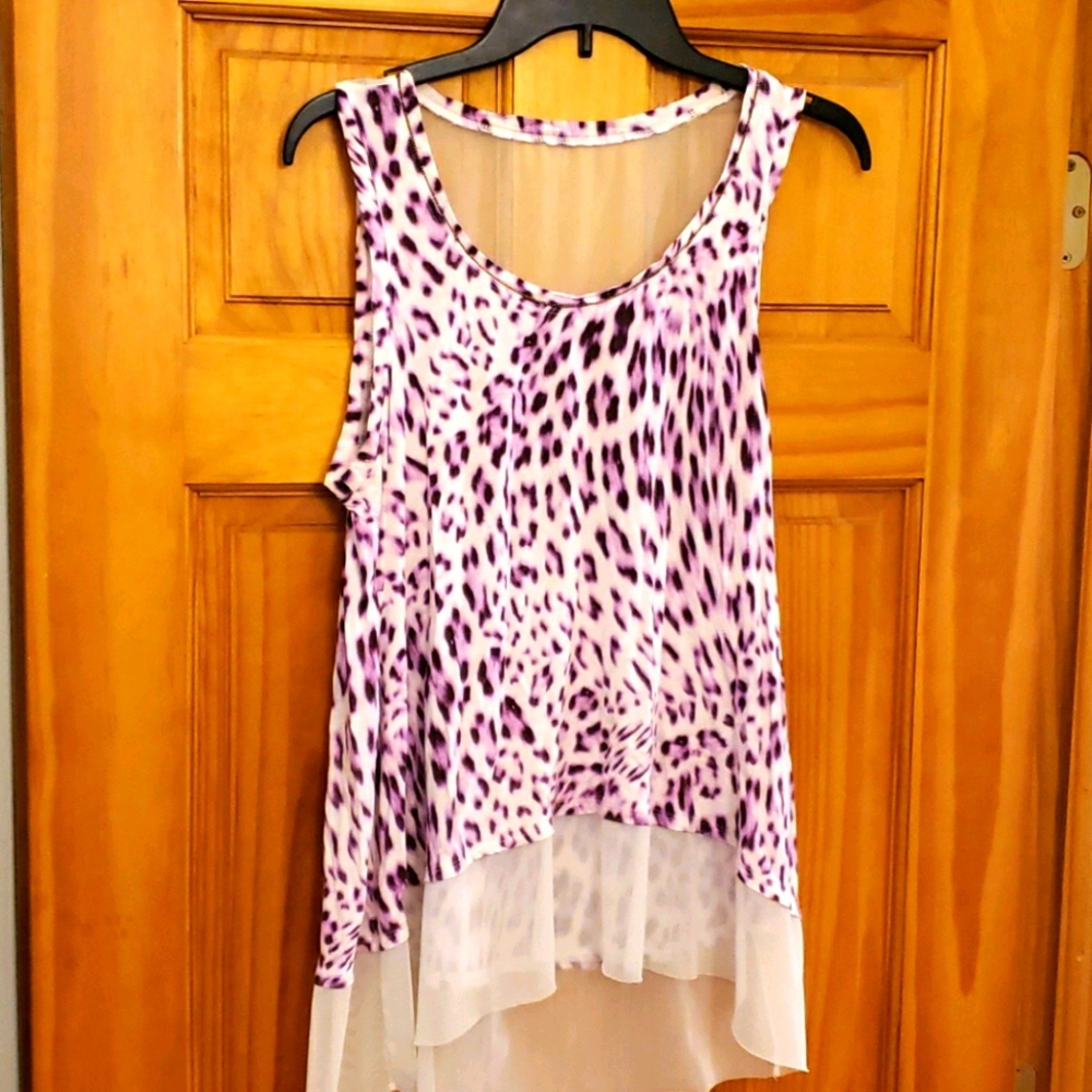 Jennifer Lopez Purple Leopard Print Tank Top